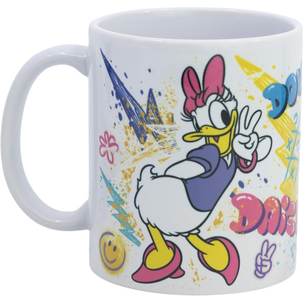 Taza Cerámica Sublimada 325 ML Donald Daisy Graffiti 