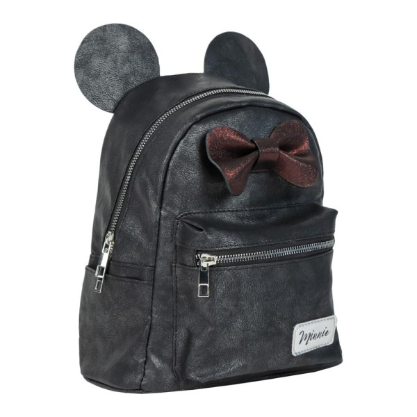 Mochila Casual Moda Polipiel Minnie Mouse Negra