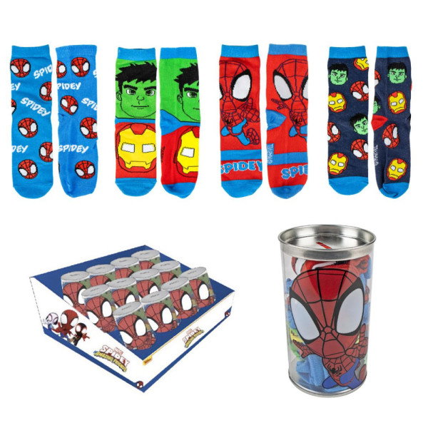 Pack 4 Calcetines en Lata Spidey Niño
