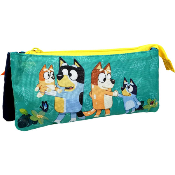 Estuche Portatodo Triple Bluey Leaves