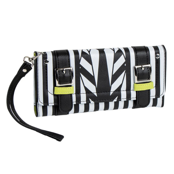 Cartera Billetera Beetlejuice Negra Rayas