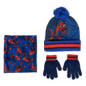 Set de Invierno Braga Para Cuello Gorro Guantes Spiderman Azul Marino Niño