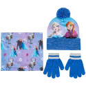 Set de Invierno Braga Para Cuello Gorro Guantes Frozen Azul Niña
