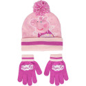 Set de Invierno Guantes y Gorro con Pompón Peppa Pig Rosa Niña