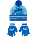 Set de Invierno Guantes y Gorro con Pompón Stitch Azul Niño