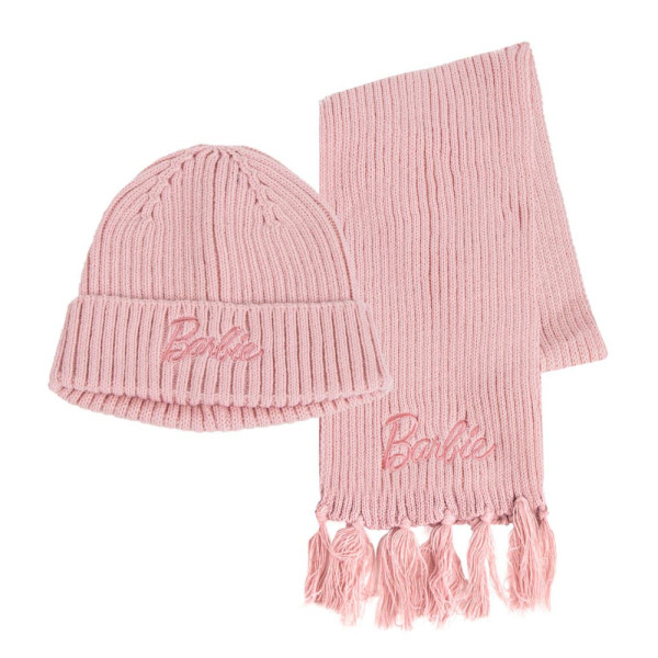 Set de Invierno Bufanda y Gorro Barbie Rosa Niña