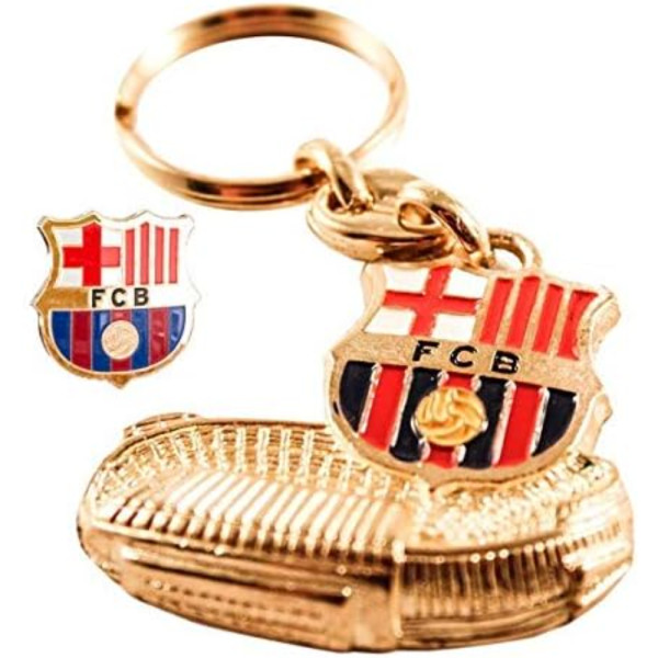Set Llavero y Pin FC Barcelona Estadio Dorado