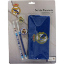 Set de Papelería Real Madrid con Estuche Triple Azul 5 Piezas
