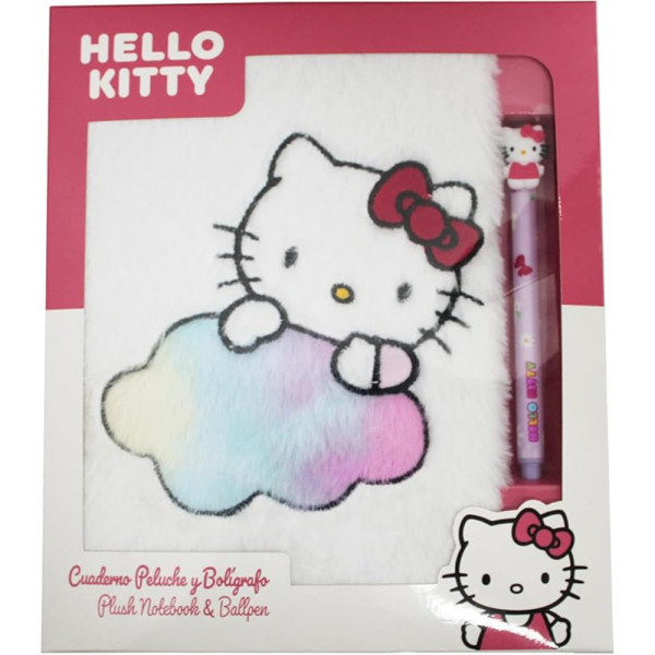 Set Cuaderno Peluche y Bolígrafo Hello Kitty