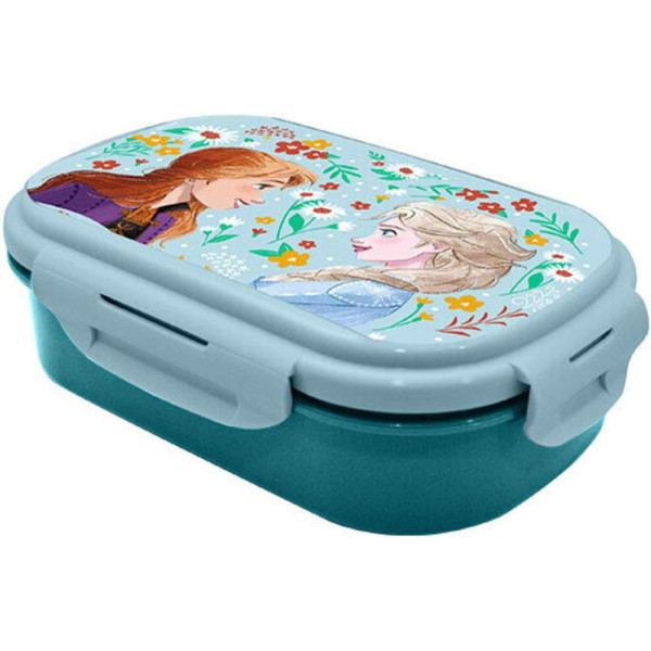 Sandwichera Compartimentos con Tenedor Frozen Elsa y Anna