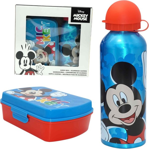 Set Cantimplora 500 ML y Sandwichera Mickey Mouse Happy