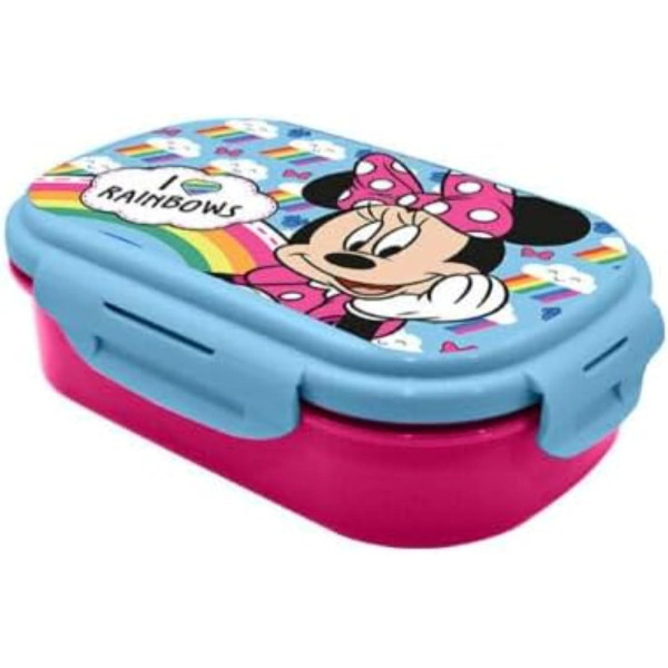 Sandwichera Compartimentos con Tenedor Minnie Mouse I Love Rainbows