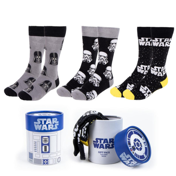 Pack 3 Calcetines en Lata Star Wars Hombre