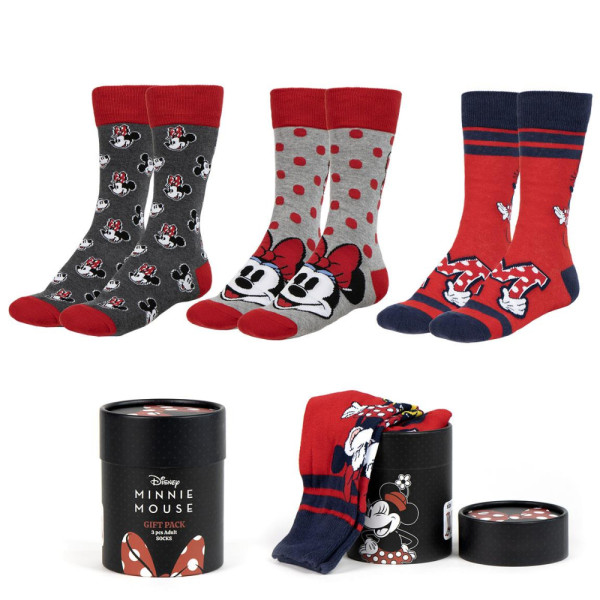 Pack 3 Calcetines en Lata Minnie Mouse Happy Mujer