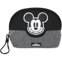 Neceser Aseo Viaje Mickey Mouse Media Luna Negro y Gris