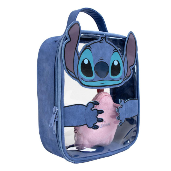 Neceser Aseo Viaje Stitch Azul y Transparente