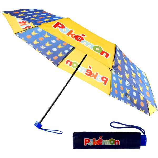 Paraguas Plegable Pokémon Amarillo y Azul Manual