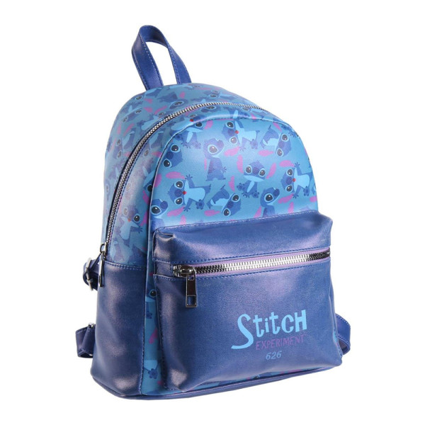 Mochila Casual Moda Stitch Polipiel Azul