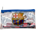 Estuche Portatodo Transparente con Material FC Barcelona Escudo