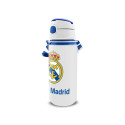 Botella Cantimplora con Correa Aluminio Real Madrid Blanca 600 ML