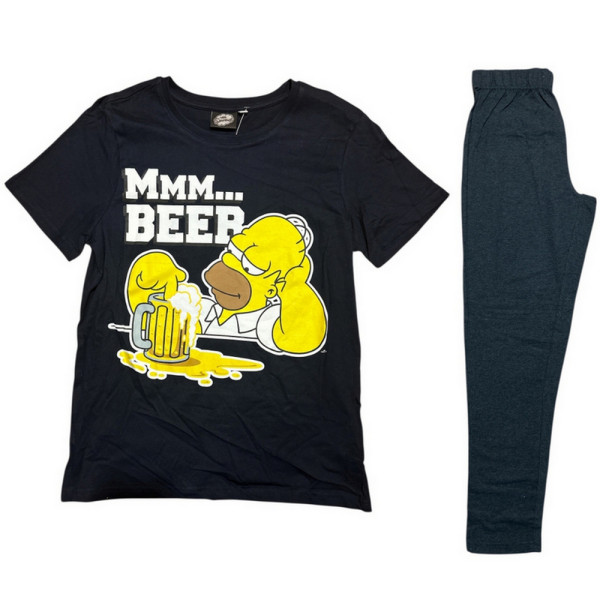Pijama Manga Corta The Simpsons Gris Adulto