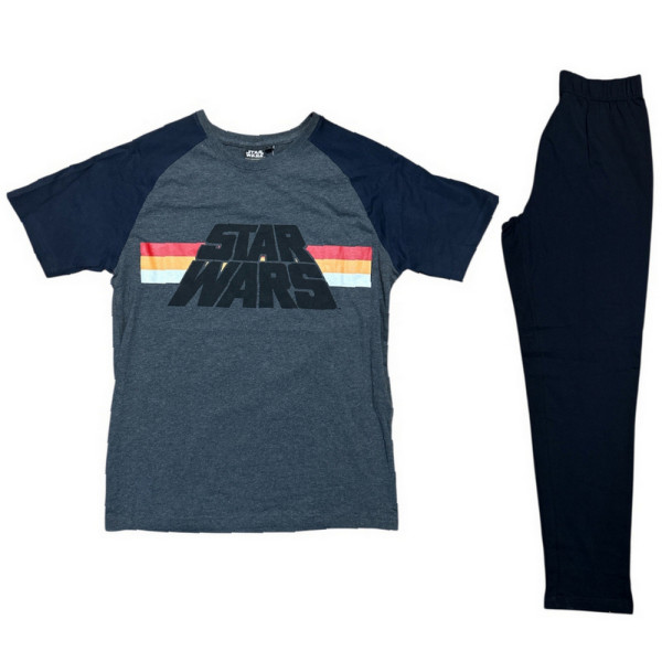 Pijama Manga Corta Star Wars Logo Gris Adulto