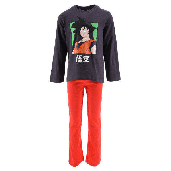 Pijama Manga Larga Dragon Ball Letters Gris Oscuro Niño