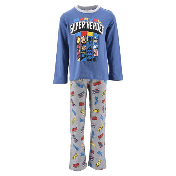 Pijama Manga Larga Avengers Super Heroes Azul Niño