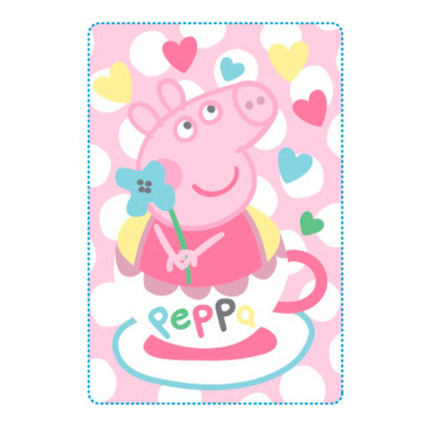 Manta Polar Peppa Pig Hearts 150x100