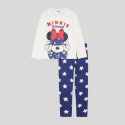 Pijama Manga Larga Minnie Mouse You Go Girl Blanco y Azul Niña