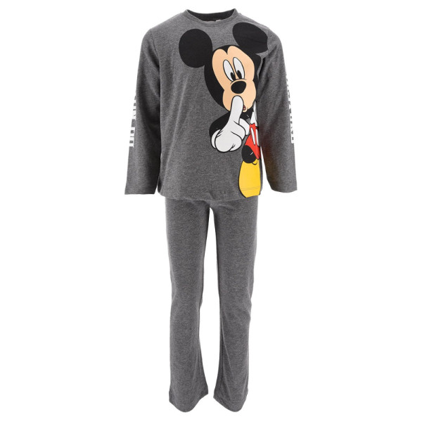 Pijama Manga Larga Mickey Mouse Silence Gris Niño