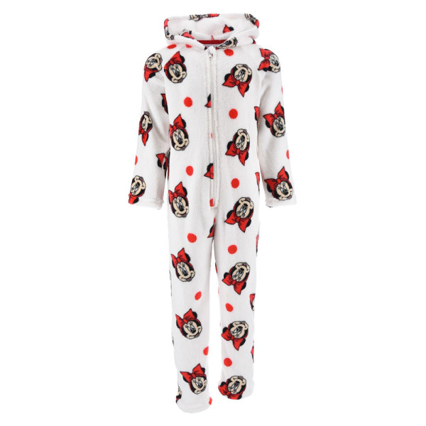 Pijama Dormilón Manga Larga Minnie Mouse Lazo Blanco Niña