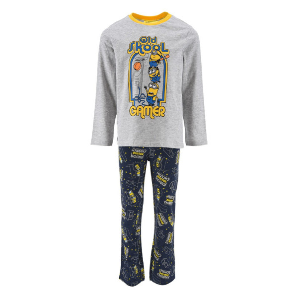 Pijama Manga Larga Minions Old Skool Gamer Gris Niño