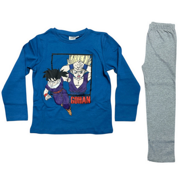 Pijama Manga Larga Dragon Ball Goten Azul y Gris Niño