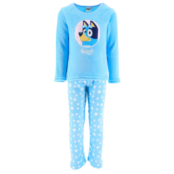 Pijama Manga Larga Coralina Bluey Lunares Azul Niña