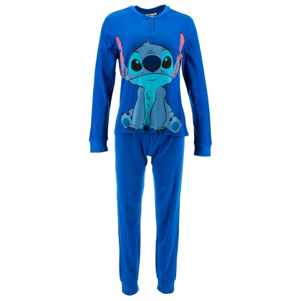 Pijama Manga Larga Stitch Ohana Azul Mujer