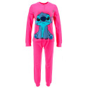 Pijama Manga Larga Stitch Ohana Fucsia Mujer