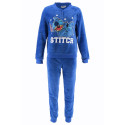 Pijama Manga Larga Coralina Stitch Happy Azul Mujer