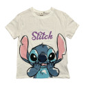 Pijama Manga Corta Stitch Face Blanco y Rosa Mujer