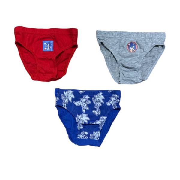 Pack Tres Slips Sonic Varios Colores Niño