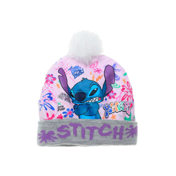 Gorro con Pompón Stitch Angry Gris Niña