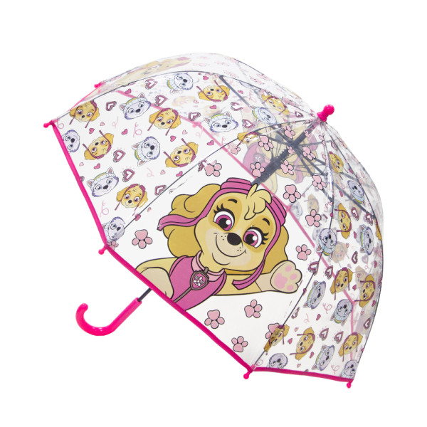Paraguas Fucsia y Transparente Patrulla Canina Niña