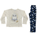 Pijama Manga Larga Harry Potter Hedwig Blanco y Azul Marino Niña