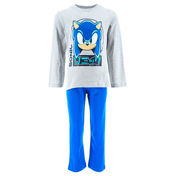 Pijama Manga Larga Sonic Run Gris Niño