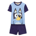 Pijama Manga Corta Bluey Azul y Azul Claro Niño