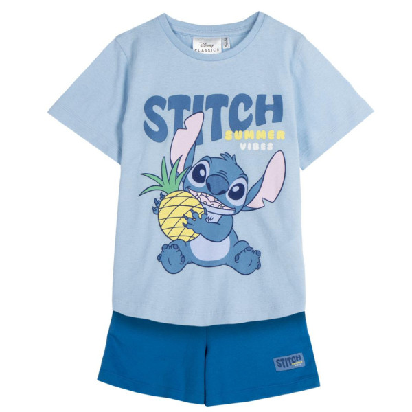 Pijama Manga Corta Stitch Summer Vibes Azul Niño