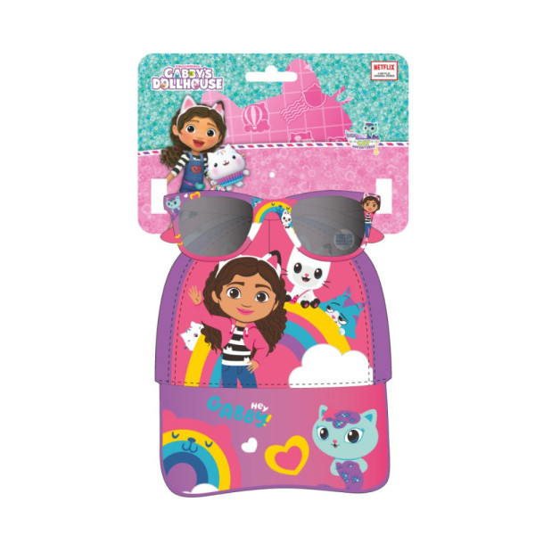 Set Gorra y Gafas La Casa de Muñecas de Gabby Morado Niña