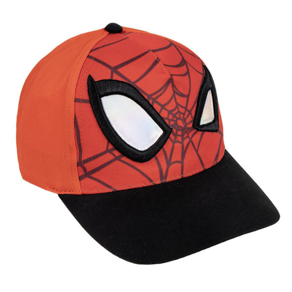 Gorra Spiderman Face Roja y Negra Niño