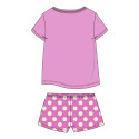 Pijama Manga Corta Minnie Mouse Rosa Lunares Niña