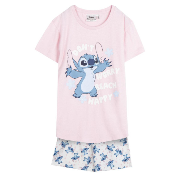 Pijama Manga Corta Stitch Don´t Worry Beach Happy Niña
